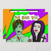 チャレンジしよう！ハロウィンパーティーの招待状 招待状 (正面/裏面)