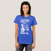 チャレンジと変更。女子トレーニング やる気を起こさせる Tシャツ (正面フル)