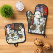 チャレンジに惑わされない 鍋つかみ&鍋敷きセット (トップダウン)