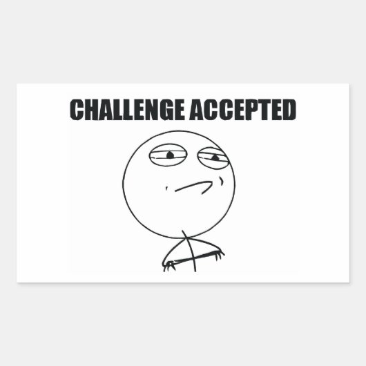 チャレンジの承諾 長方形シール (正面)
