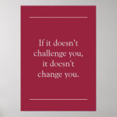 チャレンジやる気を起こさせる引用文AZ深紅色赤 ポスター (正面)