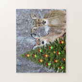 チャレンジングなクリスマスの鹿 ジグソーパズル (縦)