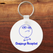チャレンジ受付ブルー&ホワイト文字 キーホルダー (正面)