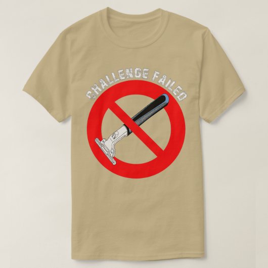 チャレンジ失敗ひげフルヒゲ3日ひげ Tシャツ (デザイン正面)