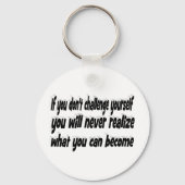 チャレンジ自分のやる気を起こさせる引用文 キーホルダー (正面)