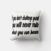 チャレンジ自分のやる気を起こさせる引用文 クッション (正面)