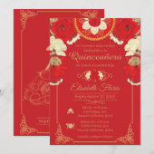 チャロの招待状 赤と金の特別な招待 案内状 (正面/裏面)