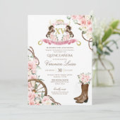 チャロエレガントキンセアニェラホワイトピンクフローラ 招待状 (スタンド正面)