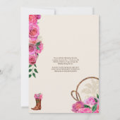 チャロエレガントピンクローズウエスタンランチキンセアニェラ 招待状 (裏面)