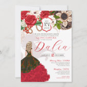 チャロキンセアニラレッドローゼスフローラクレストウェスタン 招待状 (正面)