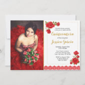 チャロキンセニェラ招待状 | バラとレース 招待状 (正面)