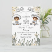チャロツインズボーイメキシコバプテスマ&ファースト誕生日 招待状 (スタンド正面)