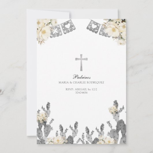 チャロツインズボーイメキシコバプテスマ&ファースト誕生日 招待状 (裏面)