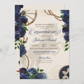 チャロブルーエレガントバラウエスタンランチキンセアニェラ 招待状 (正面/裏面)