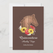 チャローの招待 赤いバラ、ハシエンダ、ひまわり 案内状 (裏面)