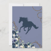 チャロ王室のネイビーブルーフローラクレストキンセアニェラ 招待状 (裏面)