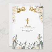 チャロ金ゴールドホワイトツインズバプテスススアンドファースト誕生日 招待状 (裏面)