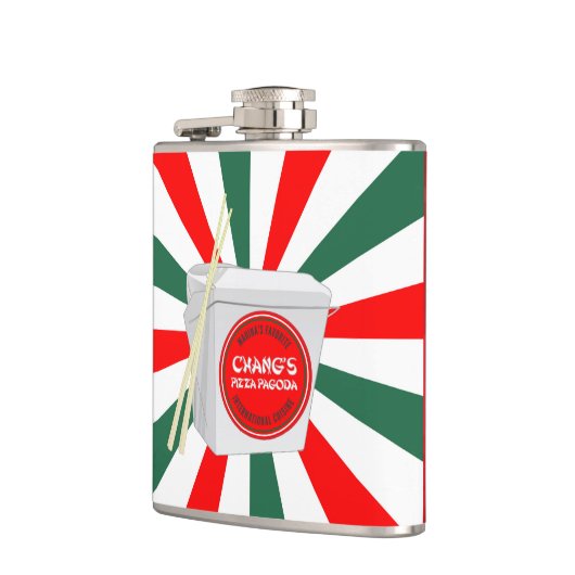 チャンのピザ塔、1964年以来のハワイの陸標 フラスク (左)