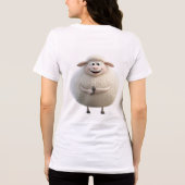 チャンキーラウンドシープTシャツ | かわいい十二支のやぎグラフィック トライブレンドTシャツ (裏面)