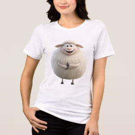 チャンキーラウンドシープTシャツ | かわいい十二支のやぎグラフィック トライブレンドTシャツ