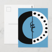 チャンキーリングや輪白黒とブルーポストカード ポストカード (正面/裏面)