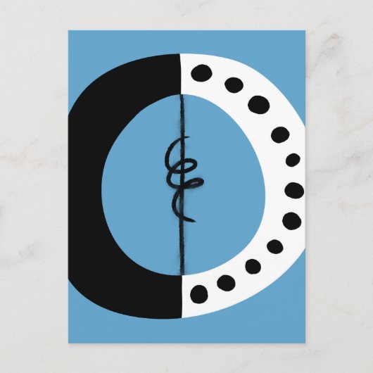 チャンキーリングや輪白黒とブルーポストカード ポストカード (正面)