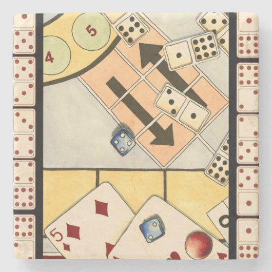 チャンスのゲームの混乱した品揃え ストーンコースター (正面)