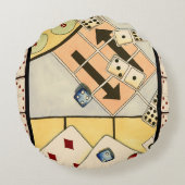 チャンスのゲームの混乱した品揃え ラウンドクッション (裏面)