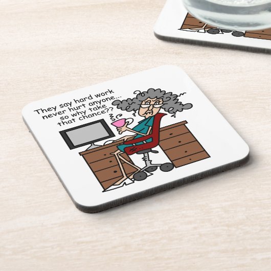 チャンスのハードワークのユーモアなぜ コースター (左側)