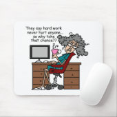 チャンスのハードワークのユーモアなぜ マウスパッド (マウス)