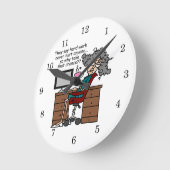 チャンスのハードワークのユーモアなぜ ラウンド壁時計 (傾斜)