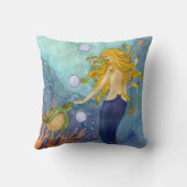 チャンスの遭遇の人魚及びカメの枕 クッション (裏面)