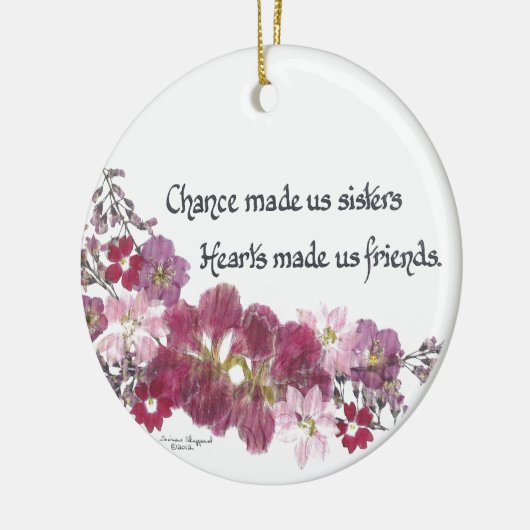 チャンスは私達に姉妹をギフトしました セラミックオーナメント (左)