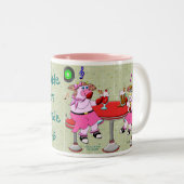 チャンスは私達に姉妹、ハートをしました私達に友人をしました ツートーンマグカップ (正面右)