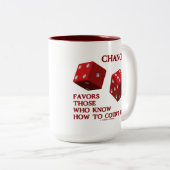 チャンスは裁判所にいかに彼女のサイコロを知っている人を支持します ツートーンマグカップ (正面右)