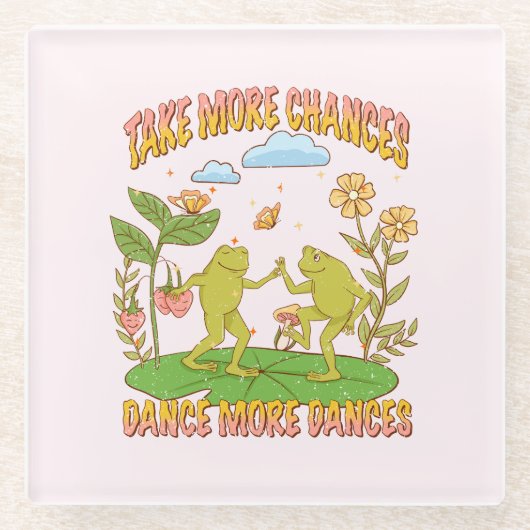 チャンスを増やし、ダンスを増やす ガラスコースター (正面)