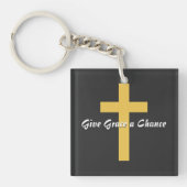 チャンス与えの猶予ボタン キーホルダー (正面)