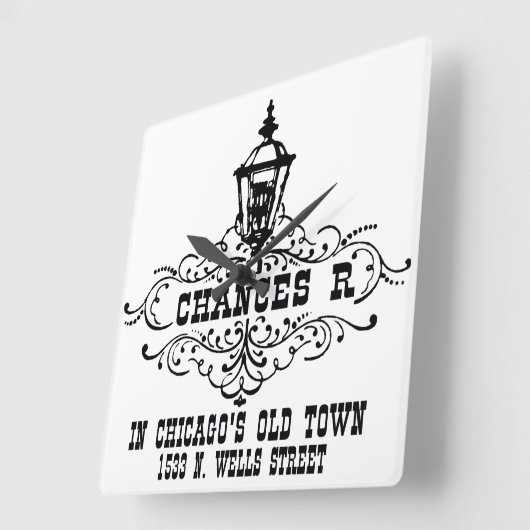 チャンスRレストラン,シカゴとチカゴランド地域 スクエア壁時計 (傾斜)