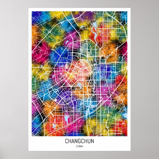チャンチュン中国シティマップ ポスター (正面)