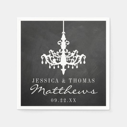 チャンデリアエレガントシャルボードズ結婚コレクション スタンダードカクテルナプキン (正面)