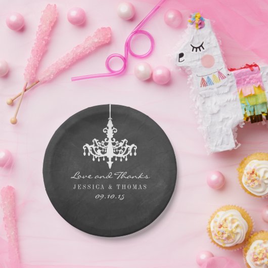 チャンデリアエレガントシャルボードズ結婚コレクション ペーパープレート (パーティー)