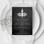 チャンデリアエレガントシャルボードズ結婚コレクション メニュー<br><div class="desc">エレガントChandelier Chalkboardの結婚コレクションメニューカード。</div>