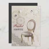 チャンデリアガーリーロコパリブライダルシャワー 招待状 (正面/裏面)