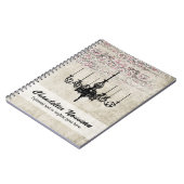 チャンデリアビクトリアンシャビーシックヴィンテージダマスク ノートブック (左側)