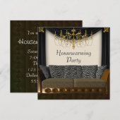 チャンデリア ゼブラ ソファ 新築パーティー 招待状 (正面/裏面)