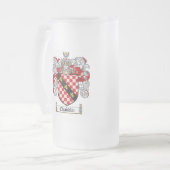 チャンドラー家紋-チャンドラー紋章付き外衣 フロストグラスビールジョッキ (正面左)