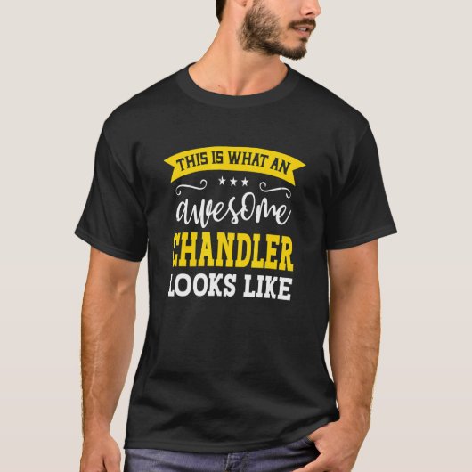 チャンドラー役職おもしろい従業員職種 Tシャツ (正面)