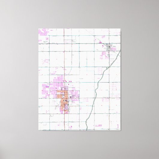 チャンドラー・アンド・ギルバート・アリゾナのヴィンテージの地図（1952年） キャンバスプリント (正面)