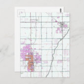 チャンドラー・アンド・ギルバート・アリゾナのヴィンテージの地図（1952年） ポストカード (正面/裏面)