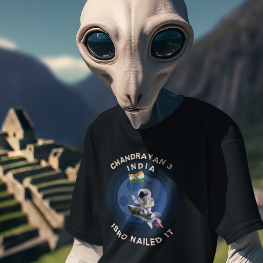 チャンドレイアン3インドのイスロはミッション・ムーンを釘付けにした Tシャツ